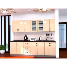 Bucatarie Zebra wenge / Fronturi MDF vanilie simplu - Varianta 2